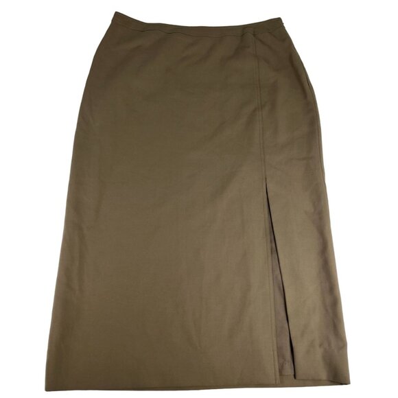 Dun Color Ankle-Length Pencil Skirt with Side Slit main image 0